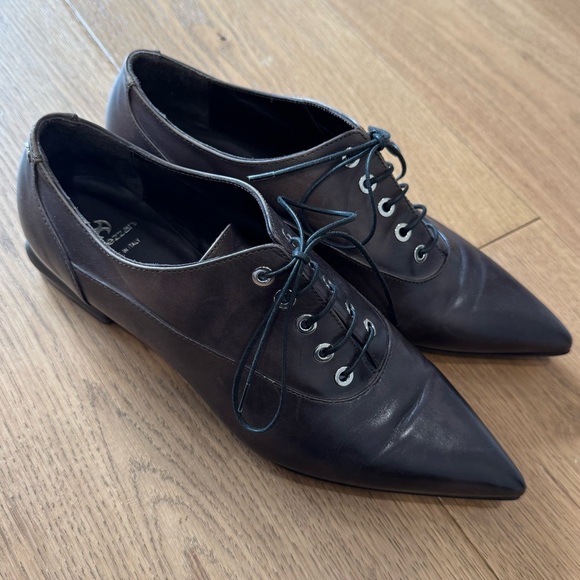 Capezzani Made In Italy Pointed Toe Oxford Flats - Size EU 38 - Brown - Picture 3 of 9